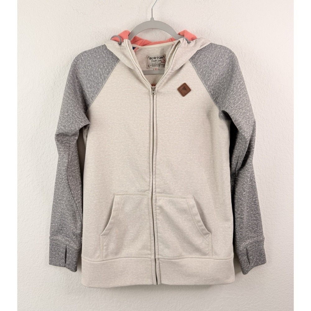 Burton Full Zip Hoodie Women's XS Fleece Lined Thumbholes Snowboard Gorpcore Vtg